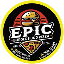 Epic Burgers & Pizza logo.
